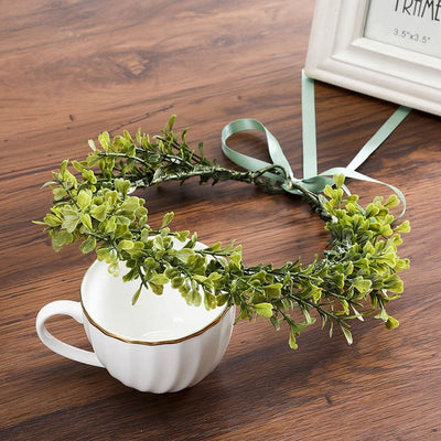 LEVAO Adjustable Floral Wreath Headband Artificial Leaf Flower Crown Head Band Hairbands for Women Boho Bride Wedding Headdress