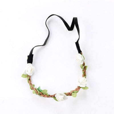 Bohemian Flower Crown Wedding Garland Forehead Hair Head Band Wreath