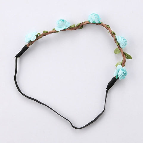 Bohemian Flower Crown Wedding Garland Forehead Hair Head Band Wreath