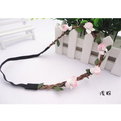 Bohemian Flower Crown Wedding Garland Forehead Hair Head Band Wreath