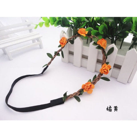 Bohemian Flower Crown Wedding Garland Forehead Hair Head Band Wreath