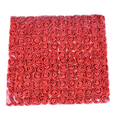 144pcs/lot Artificial Flower 2cm Lace Foam Rose Bouquet For Wedding Home Decor DIY Garland Rose Bear Accessories Craft Flower