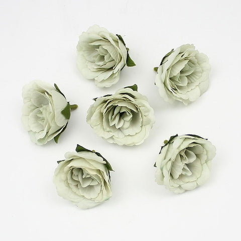 HUADODO 10Pcs 4cm Rose Flower Heads Silk Artificial Flower Fake flowers for Home Wreath DIY garland Floral Wedding Decoration