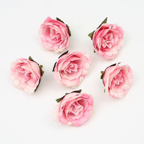 HUADODO 10Pcs 4cm Rose Flower Heads Silk Artificial Flower Fake flowers for Home Wreath DIY garland Floral Wedding Decoration