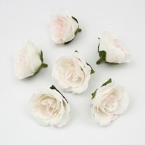 HUADODO 10Pcs 4cm Rose Flower Heads Silk Artificial Flower Fake flowers for Home Wreath DIY garland Floral Wedding Decoration