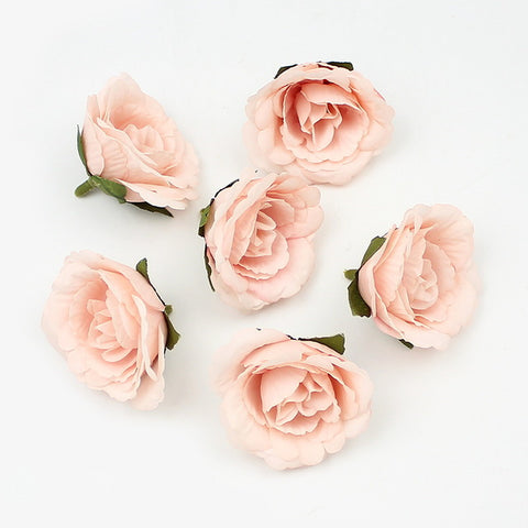 HUADODO 10Pcs 4cm Rose Flower Heads Silk Artificial Flower Fake flowers for Home Wreath DIY garland Floral Wedding Decoration