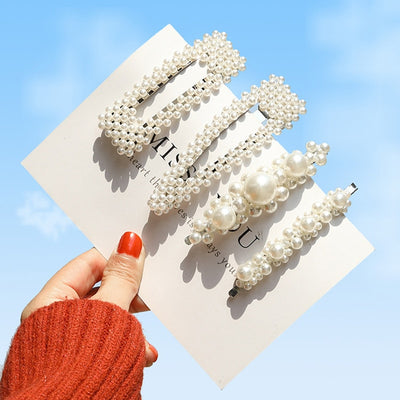 2019 New Headdress Pearl Hairpins for Women Girls BB Clips Headwear Flower Hair Clips Barrette Hair Styling Accessories Female
