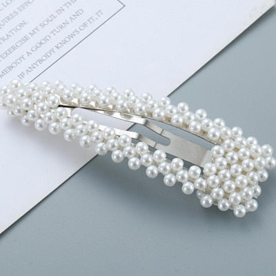 2019 New Headdress Pearl Hairpins for Women Girls BB Clips Headwear Flower Hair Clips Barrette Hair Styling Accessories Female
