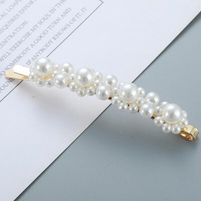 2019 New Headdress Pearl Hairpins for Women Girls BB Clips Headwear Flower Hair Clips Barrette Hair Styling Accessories Female