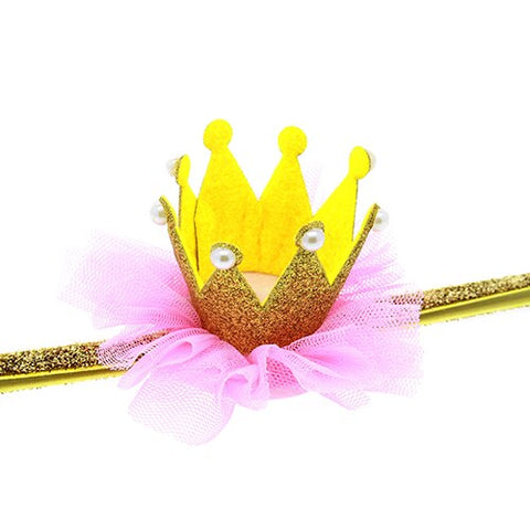 Girls Hairbands Head Accessories Baby Princess Queen Rhinestone Tiara Headbands Hair Band Children Elastic Flower Crown Headwear