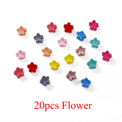 10-100 Pcs/Box Children Cartoon Hair Accessories Colorful Flower Hair Claw Mini Hairpins Girls Rabbit Crown Hair Clips Headdress