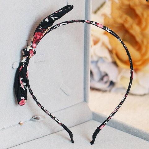 Cute little girl Flower headbands knitted newborn bow hairband floral print crown headdress girl Korean fashion hair accessories