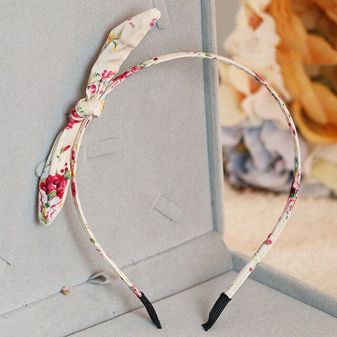 Cute little girl Flower headbands knitted newborn bow hairband floral print crown headdress girl Korean fashion hair accessories