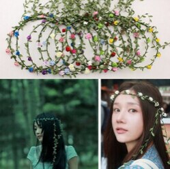 Tassel Shaped Flower Headband Bohemian Floral Crown Wedding Garland Forehead Hair Head Band Beach Wreath