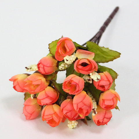 Flone Flower Artificial Flower Mini Rose Simulation Rose Home Spring Decoration Wedding Flower Car Garland DIY Decor Accessories