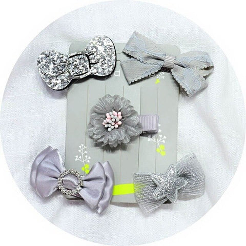 5pcs/set kids girl handmade hair Accessories flowers Bowknot Crown Hairpin child star Cartoon crown hair clips Barrette headwear