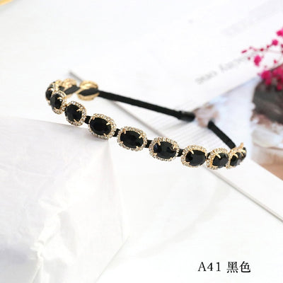 Colorful Gem Baroque Headbands For Women Diamond Hair Accessories Pearl Headband for Girls  Crown Flower Hairbands Head Wrap