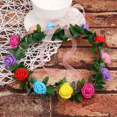 Flower Crown Headband Women Fashion Floral Hairband Festival Wedding Accessories Headdress High Quality  венок
