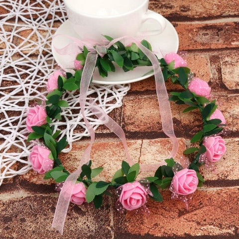 Flower Crown Headband Women Fashion Floral Hairband Festival Wedding Accessories Headdress High Quality  венок