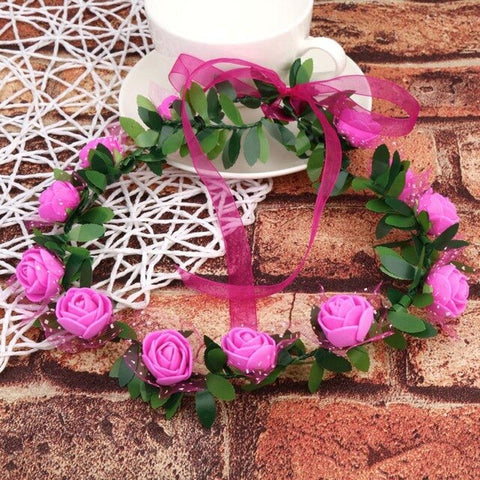 Flower Crown Headband Women Fashion Floral Hairband Festival Wedding Accessories Headdress High Quality  венок