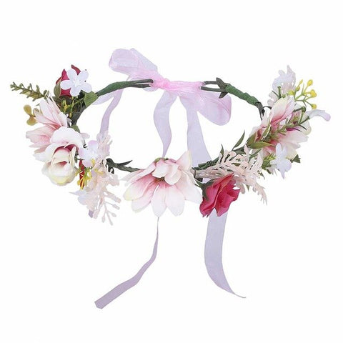 LEVAO New Spring Autumn Fashion Women Lady Girls Wedding Flower Wreath Crown Headband Floral Garlands Hair Band Hair Accessories