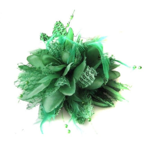 Hot Women Ladies Flower Feather Bead Corsage Hair Clips Fascinator Bridal Hairband Brooch Pin S3