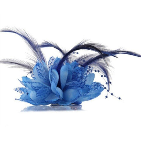 Hot Women Ladies Flower Feather Bead Corsage Hair Clips Fascinator Bridal Hairband Brooch Pin S3