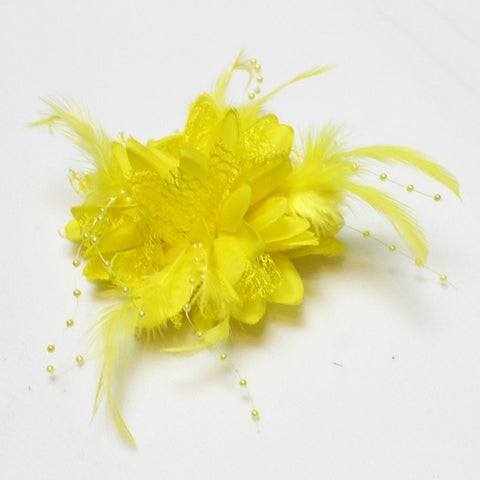 Hot Women Ladies Flower Feather Bead Corsage Hair Clips Fascinator Bridal Hairband Brooch Pin S3