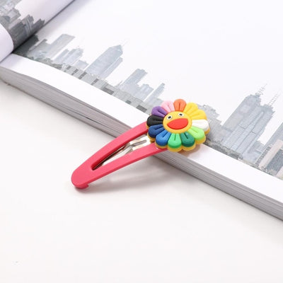 Cute Smile Hair Clips Children Sun Flower Girls Scunchies Lovely Hair Accessories Barrettes For Hair Style Tool