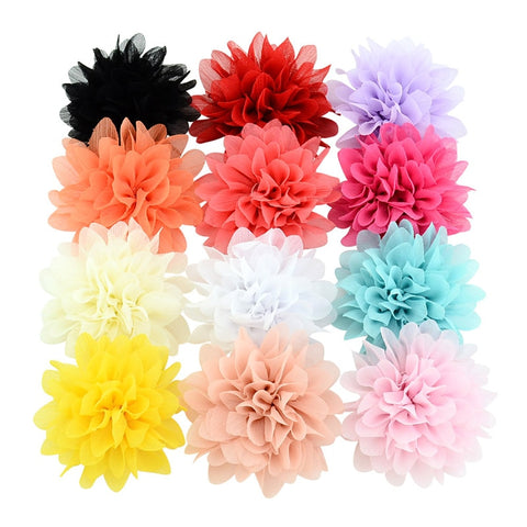 UNTAMED Approx 4" Chiffon Flower Hairpin Children Hair Clip Kids Girls Hairclips Headdress Barrette Headwear Hair Accessorises