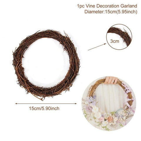 Metal Ring Wreath With Artificial Flowers DIY Bridesmaid Handheld Flower Garland Wedding Party Favors Door Hanging Wedding Decor