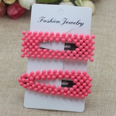 Fashion Pearl Imitation Beads Hair Clip Barrette Colorful Pearl Flower Stick Hairpin For Girls Hair Styling Accessories