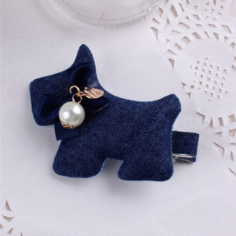 Fashion Hairpin Flower And Hreat-shaped Tiny Bow Hairgrip Denim Mickey Baby Girls Hair Clips Polka Dots Dog Kid Hair Accessories