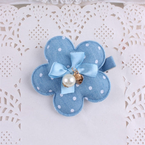 Fashion Hairpin Flower And Hreat-shaped Tiny Bow Hairgrip Denim Mickey Baby Girls Hair Clips Polka Dots Dog Kid Hair Accessories