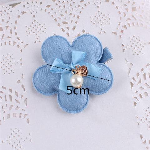 Fashion Hairpin Flower And Hreat-shaped Tiny Bow Hairgrip Denim Mickey Baby Girls Hair Clips Polka Dots Dog Kid Hair Accessories