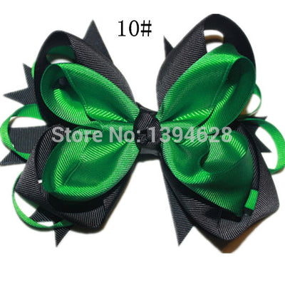 5.5 Inches Yellow and Black Hair Bows Girls Hair Clip Hairpins Flower Headband 2017 Cute Headwear For Girls Hair Accessories
