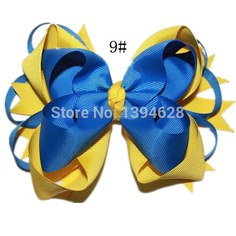 5.5 Inches Yellow and Black Hair Bows Girls Hair Clip Hairpins Flower Headband 2017 Cute Headwear For Girls Hair Accessories