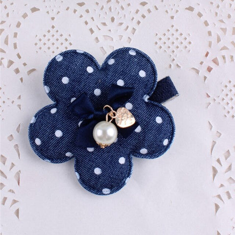 Denim Rabbit Mickey Baby Girls Hair Clips Polka Dots Minnie Dog flower and hreat-shaped Tiny Bow Hairpins Kids Hair Accessories