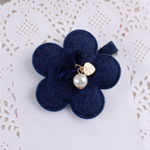 Denim Rabbit Mickey Baby Girls Hair Clips Polka Dots Minnie Dog flower and hreat-shaped Tiny Bow Hairpins Kids Hair Accessories