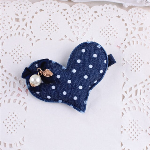 Denim Rabbit Mickey Baby Girls Hair Clips Polka Dots Minnie Dog flower and hreat-shaped Tiny Bow Hairpins Kids Hair Accessories