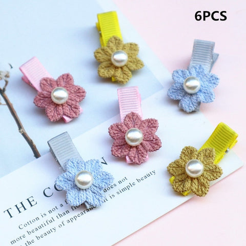 2/6/10pcs/set Synthetic Leather stars butterfly hair clips for girls flower hair Bow hairpin girls children hair accessories