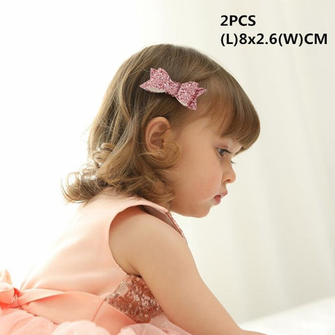 2/6/10pcs/set Synthetic Leather stars butterfly hair clips for girls flower hair Bow hairpin girls children hair accessories