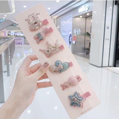 2/6/10pcs/set Synthetic Leather stars butterfly hair clips for girls flower hair Bow hairpin girls children hair accessories