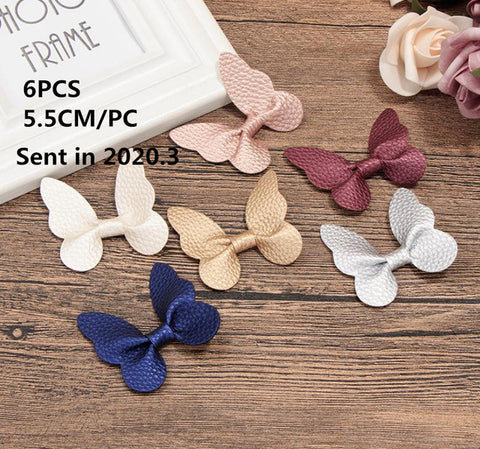 2/6/10pcs/set Synthetic Leather stars butterfly hair clips for girls flower hair Bow hairpin girls children hair accessories