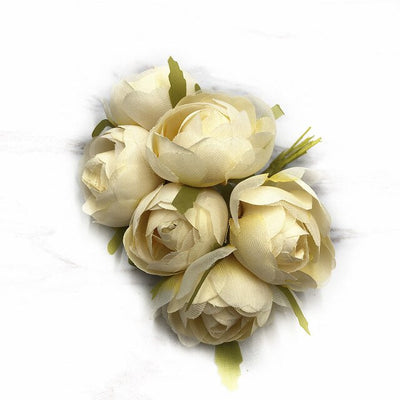 YOOROMER 6pcs silk rose artificial flower bouquet bouquet DIY handmade garland clip art wedding decoration craft fake flower