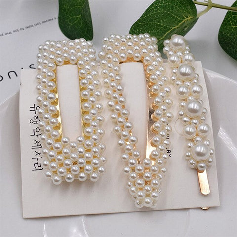 Pearl Hair Clip Set Shell Barrettes 2019 Fashion Korea  Imitiation for Women Girls Handmade  Flowers Hairpins Hair Accessories