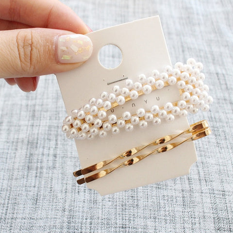 Pearl Hair Clip Set Shell Barrettes 2019 Fashion Korea  Imitiation for Women Girls Handmade  Flowers Hairpins Hair Accessories