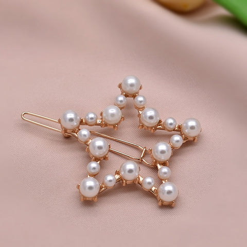 Pearl Hair Clip Set Shell Barrettes 2019 Fashion Korea  Imitiation for Women Girls Handmade  Flowers Hairpins Hair Accessories