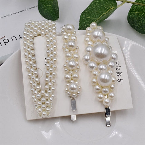 Pearl Hair Clip Set Shell Barrettes 2019 Fashion Korea  Imitiation for Women Girls Handmade  Flowers Hairpins Hair Accessories