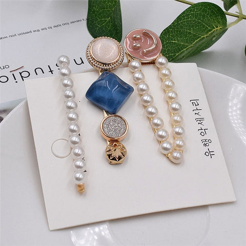 Pearl Hair Clip Set Shell Barrettes 2019 Fashion Korea  Imitiation for Women Girls Handmade  Flowers Hairpins Hair Accessories